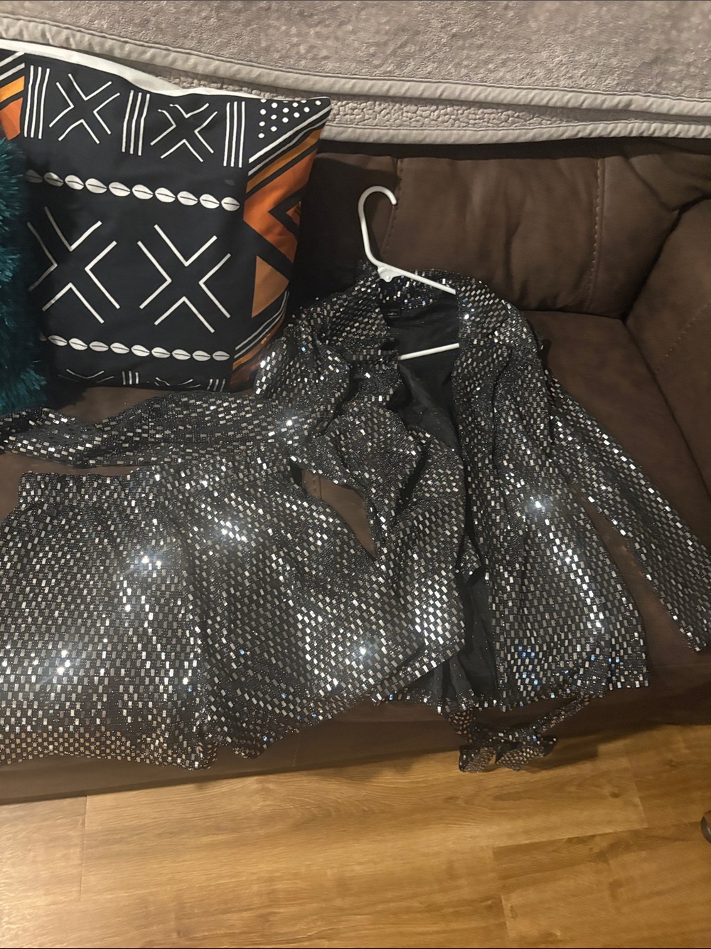 Sparkling Sequin Black Women's short set- Stylish Evening short set